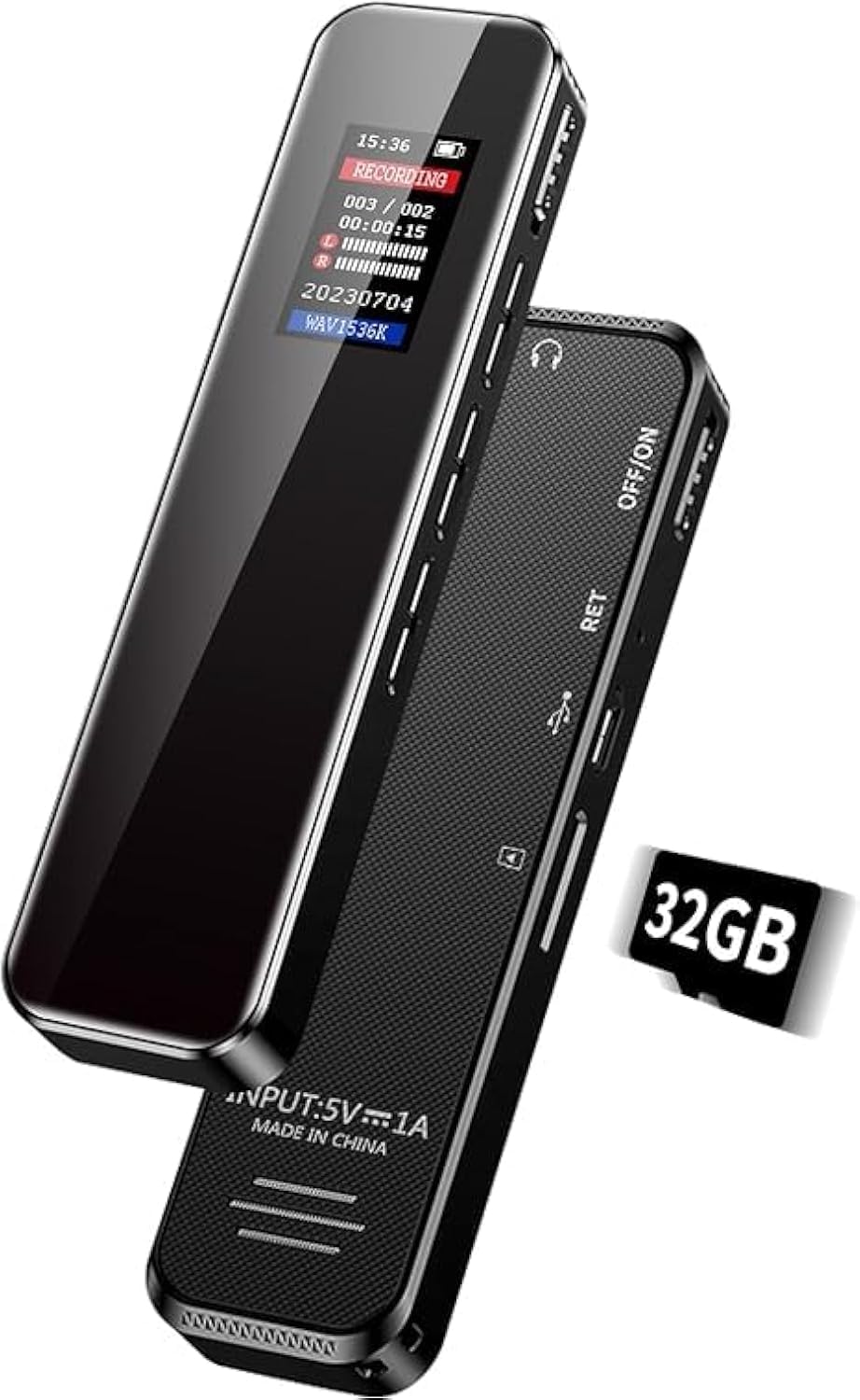 32GB Digital Voice Recorder for Lectures Meetings - Voice Activated Recorder with 2324 Hours Capacity Sound Audio Recorder Dictaphone Recording Device with Playback,MP3 Player,Variable Speed,Password