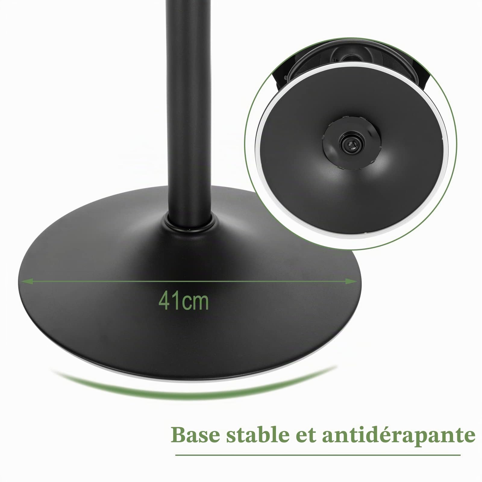 WOLTU Tabouret de Bar, avec Dossier, Velours, Noir