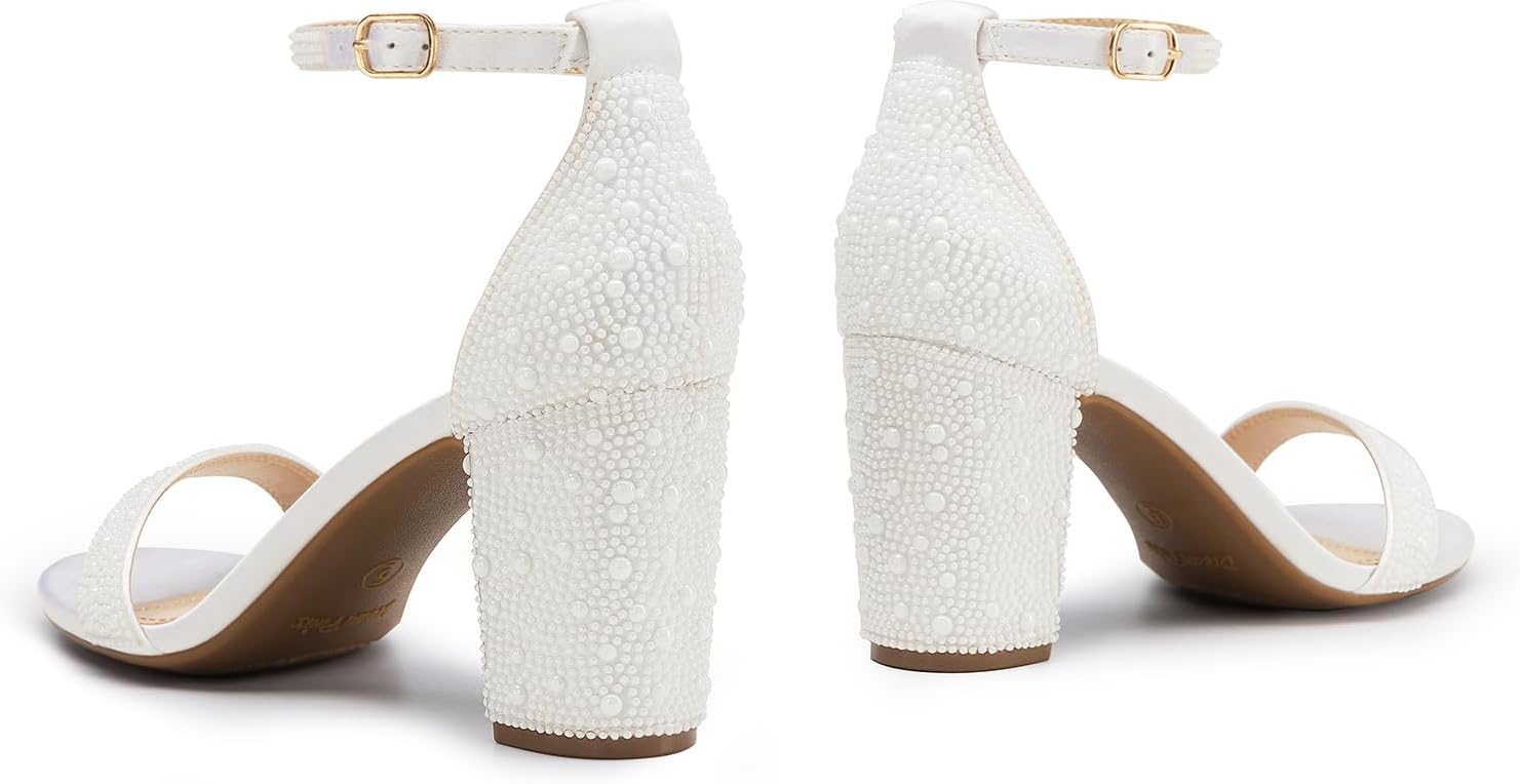 DREAM PAIRS Women's Chunk Low Heel Pump Sandals - Image 6