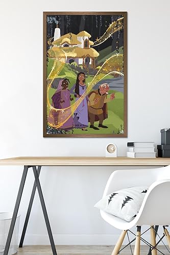 Miniatura 6 de Trends International Disney Wish - Póster de collage 1 (familiar), póster de pared, 22.37 x 34.00 pulgadas, versión enmarcada en bronce