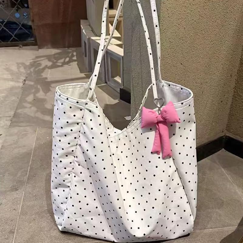 Image of Pink Bow Keychain Bag Charms Y2K Bowknot Plaid Keychains Coquette Aesthetic Purse Handbag Backpacks Charms (Pink)