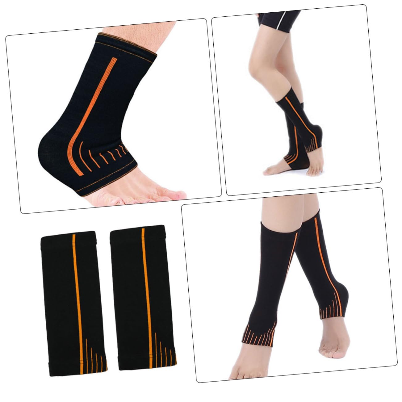 FRCOLOR Elastic Breathable Sports Ankle Sleeve 2pcs Ankle Braces for Sprain Protection