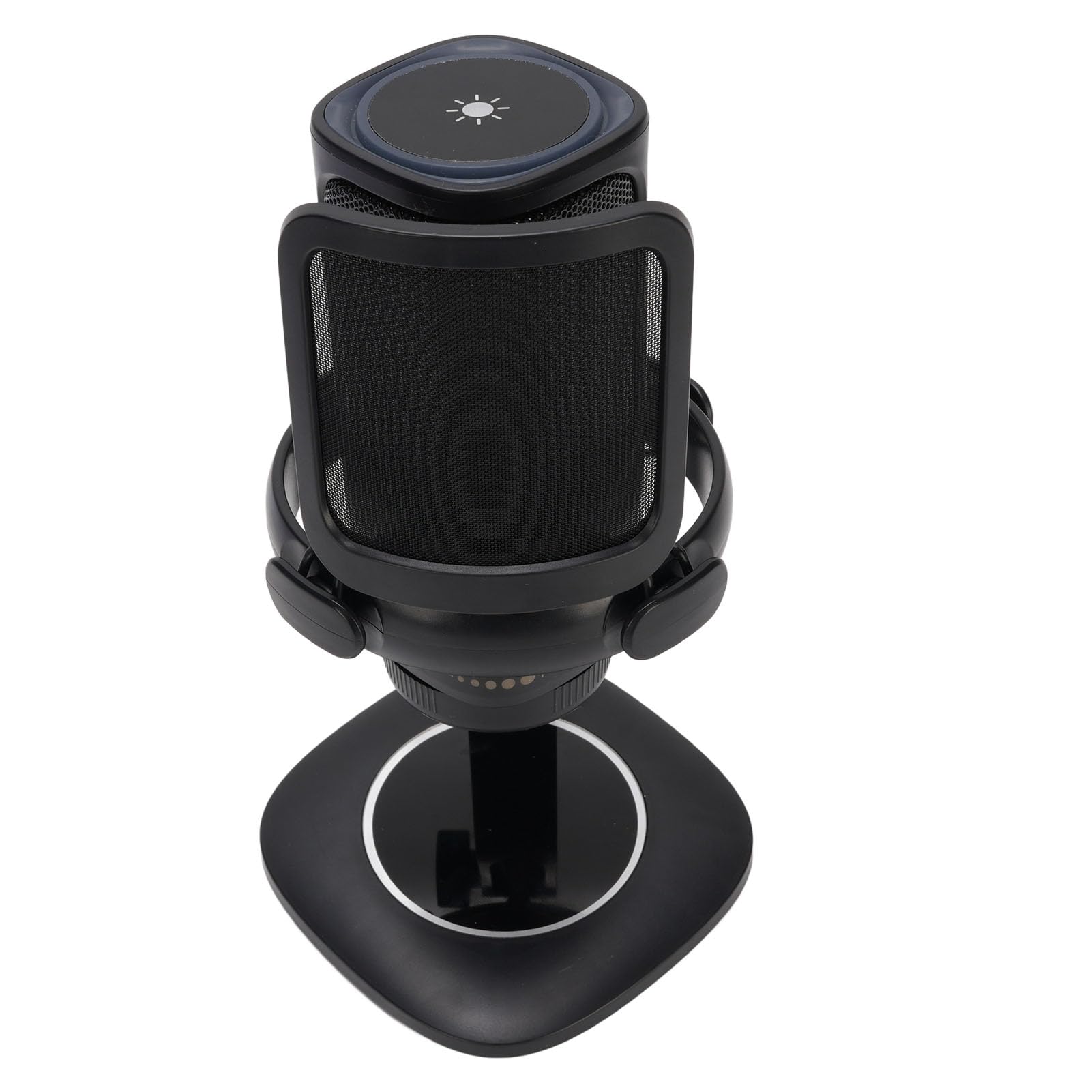 Microfono USB da gioco Microfono a condensatore RGB cardioide da tavolo con filtro anti-pop Streaming Podcasting Connessione di tipo C Configurazione studio di registrazione per