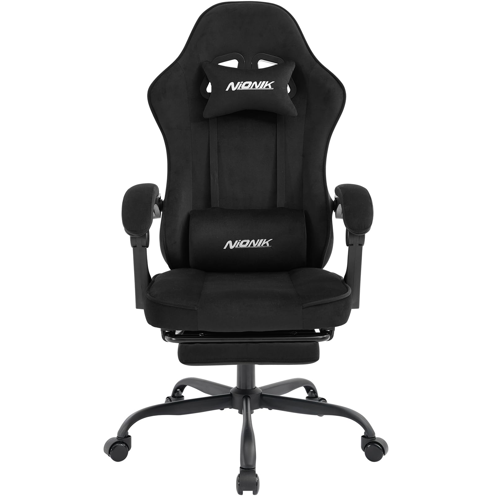 Amazon.co.jp: NIONIK ゲーミングチェア ベロア生地 オットマン Amazon.co.jp: NIONIK ゲーミングチェア ベロア生地 オットマン