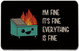 Funny Door Mats Outdoor Dumpster Fire I am Fine Its Fine Everything is Fine Welcome Doormats Entrance Rug Farmhouse Decor Home Kitchen Floor Front Door Mats for