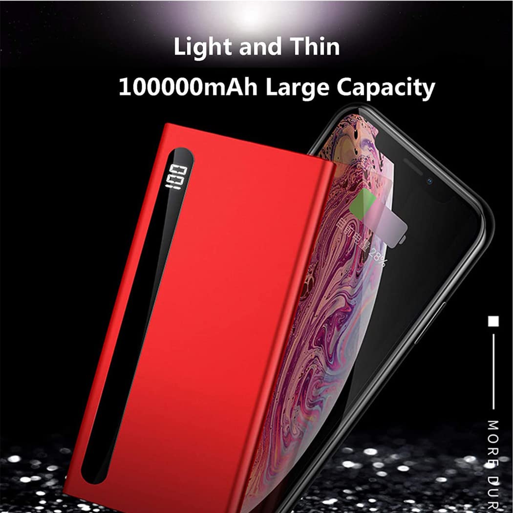 Caricatore portatile Power Bank Batteria esterna a ricarica rapida Power bank portatile per telefono 100000 mAh Caricabatterie portatile USB C Power Bank/Ricarica rapida 2.1 A compatibile al