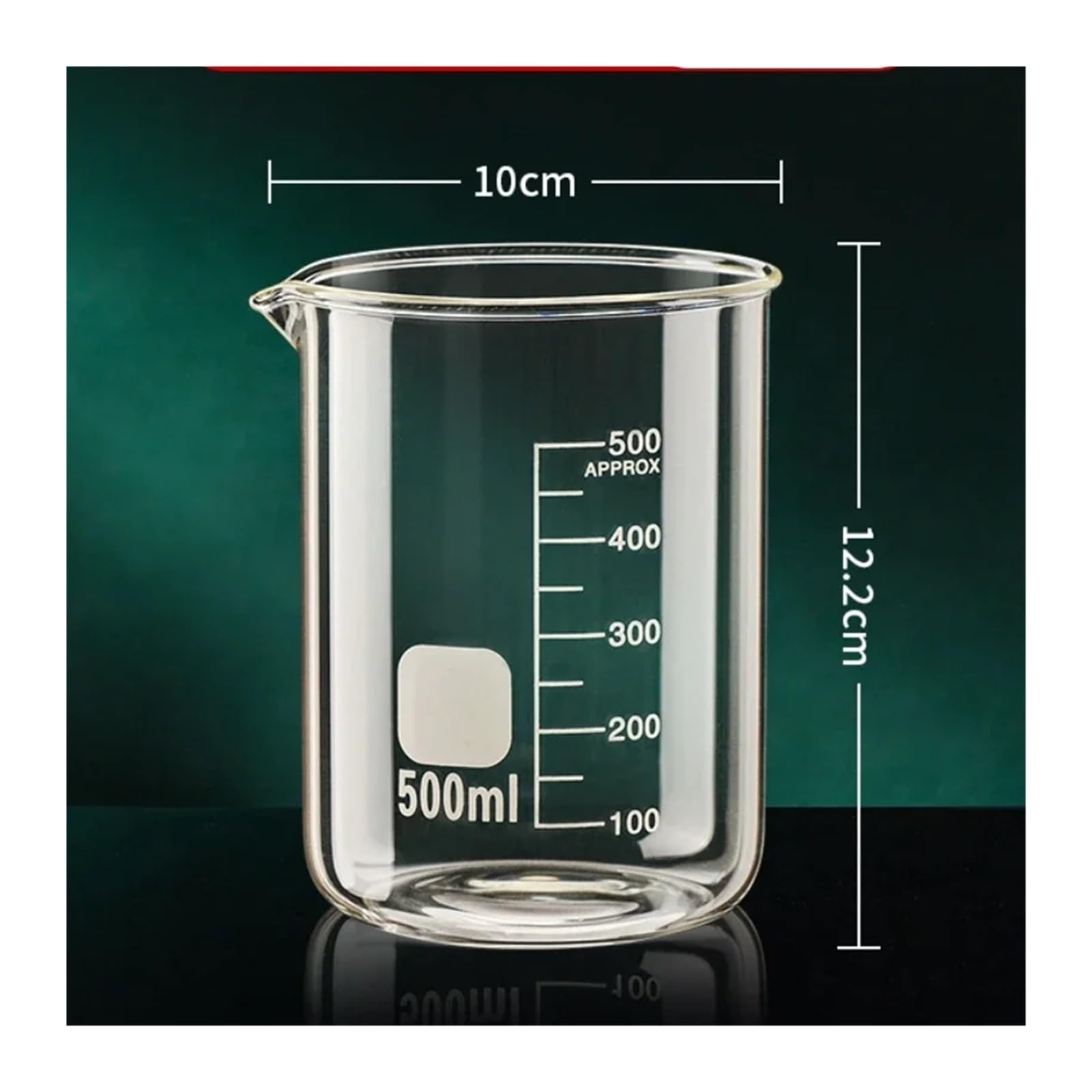 Glasmessbecher Messbecher aus hochborosilikatglas mit transparenter Skala, hitzebeständig, for Labor, Küche und Backen, 50/100/150/250/500/1000 ml(500ml)