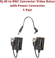 Vista 2 de Evertech Passive Video Balun with Power BNC to RJ45 Converter Cable Video Audio Power Transmitter via Cat5e/Cat6 for CCTV Surveillance