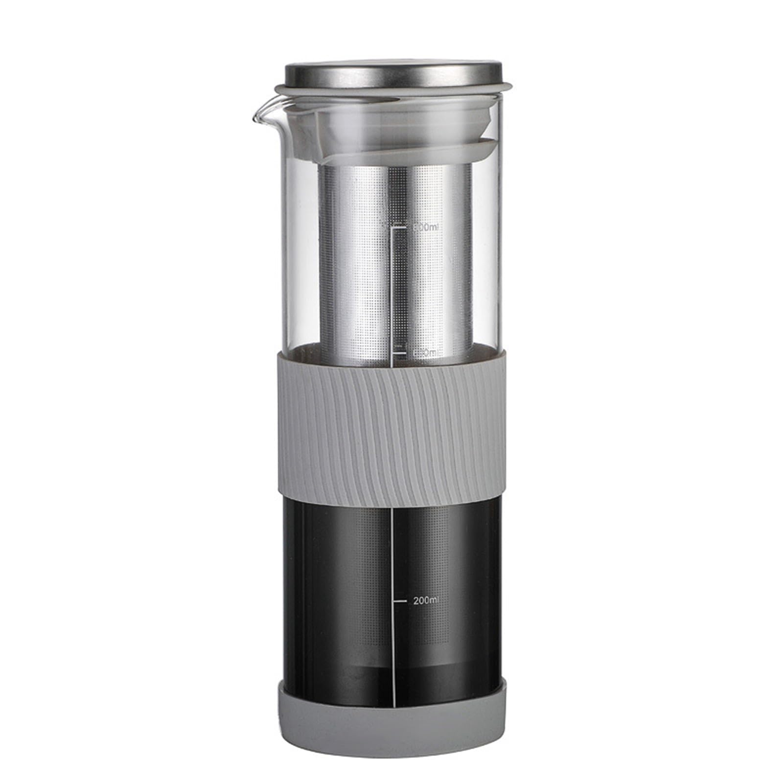 Jazuaiao Functional Cold Brew Coffee Bottle Refreshing Cold Brew Coffee Machine with Silicones Sleeve for Home Use Maker