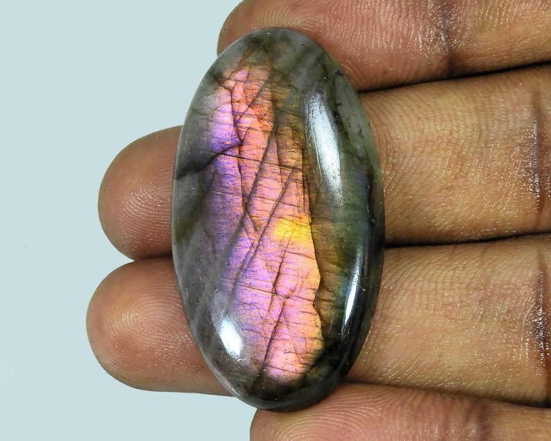 Labradorite violette rare ovale de 39mm pour bijoux haut de gamme uniques - 3