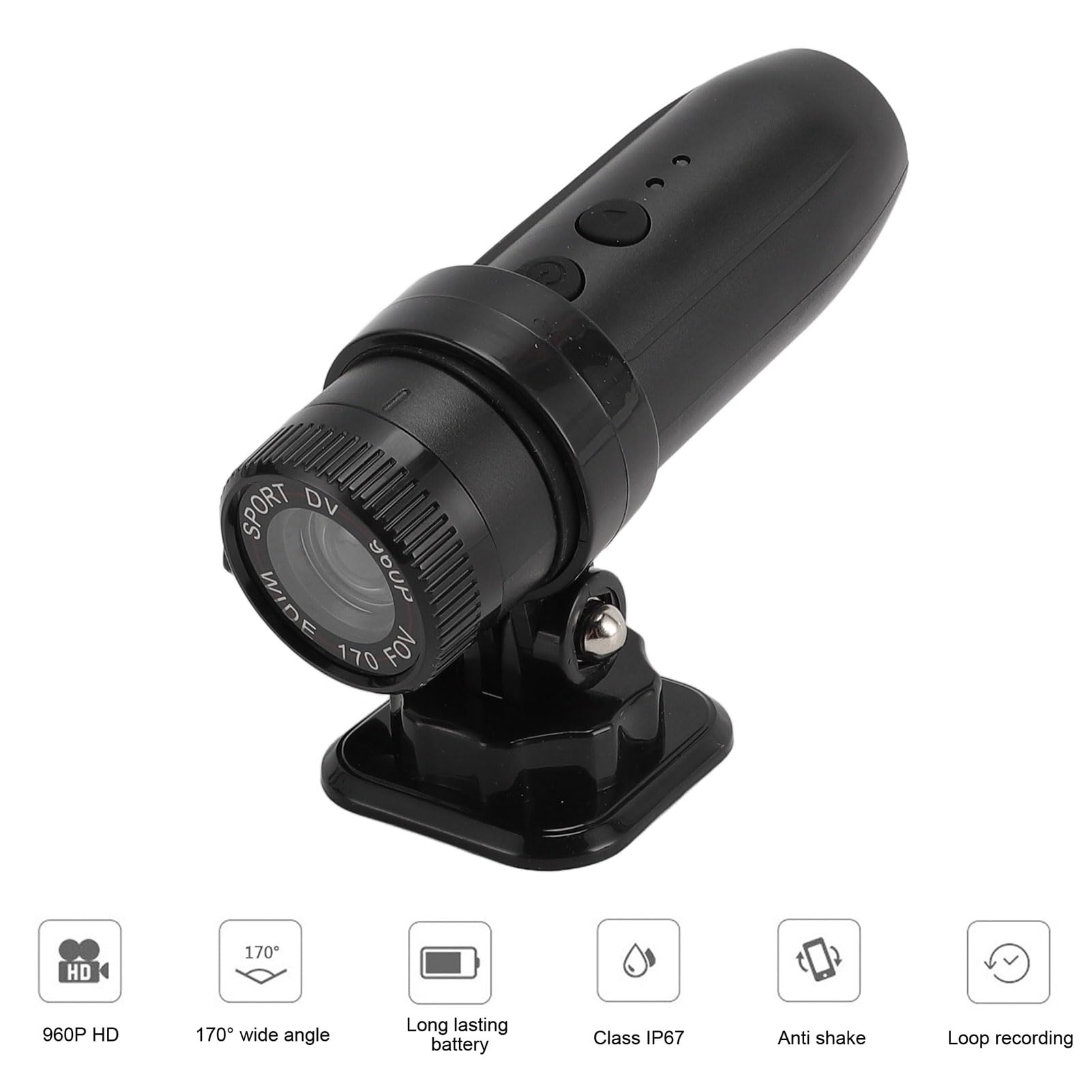 Motorradhelmkamera 1080P Sport-Actionkamera 170° Weitwinkel IP67 wasserdichte Dashcam 128G Erweiterbar