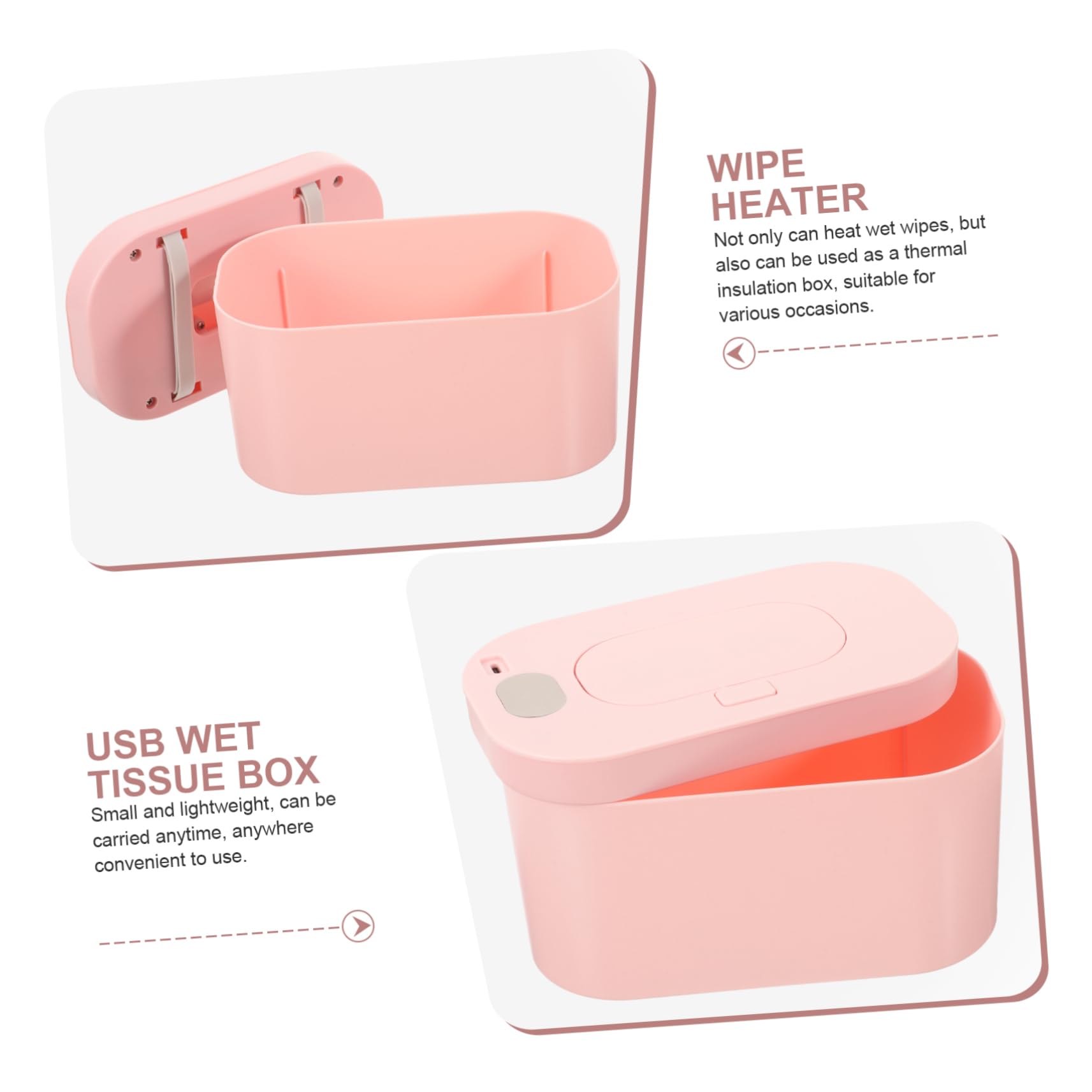 Calentador De Toallitas Húmedas Portátil Para Bebés Usb Hogar y Viajes Mantiene Las Toallitas Calientes y Para Usar Cualquier Momento