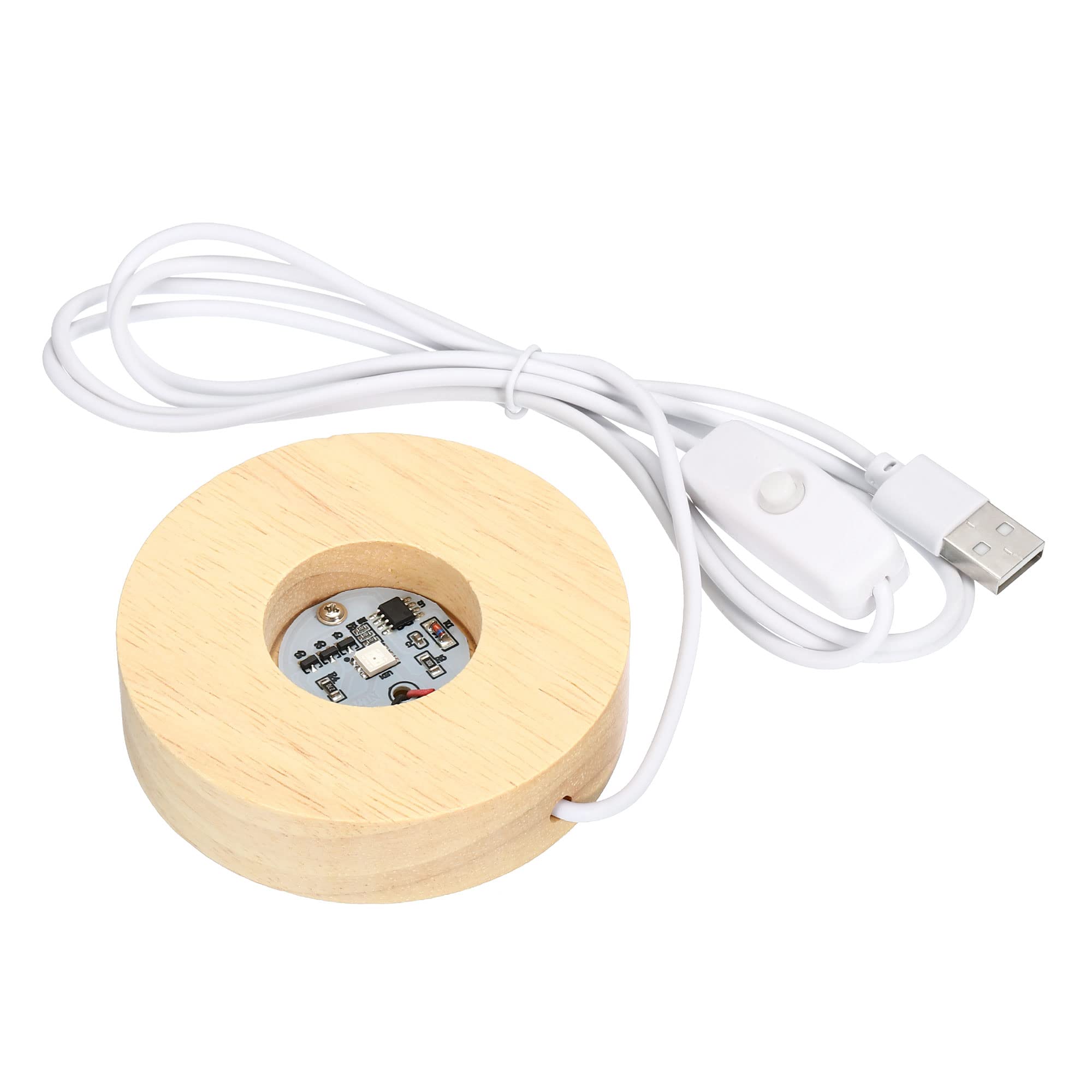 PATIKIL Wooden LED Light Base Stand