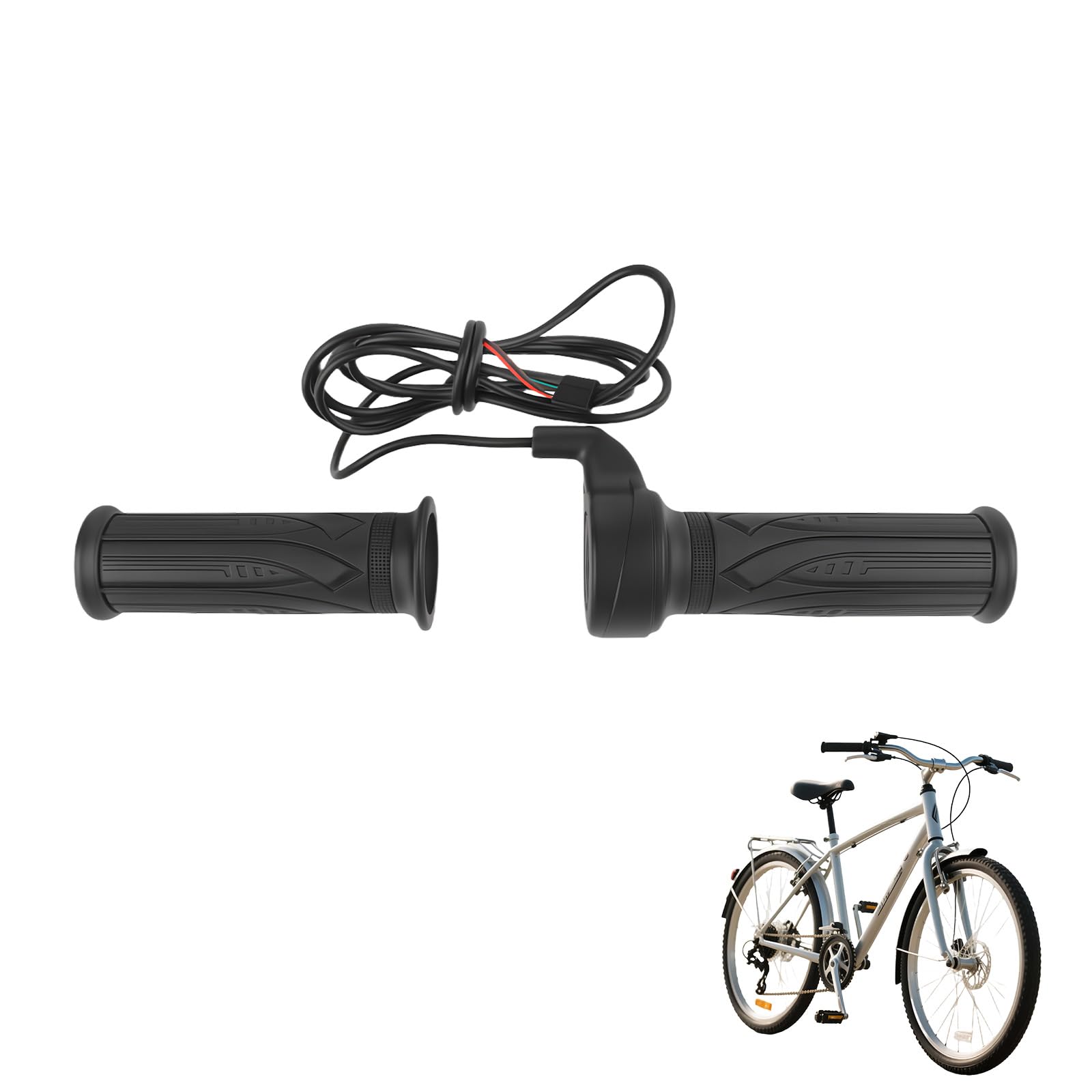 Vidsmow Full Twist Throttle 3 Pin, Electric Bicycle, Scooter, Ebike Right Hand, 3 Pin SM Female Plug, 36V-48V, Fits 22mm Handlebar, Durable & Easy-to-Use Throttle Control for E-Bikes