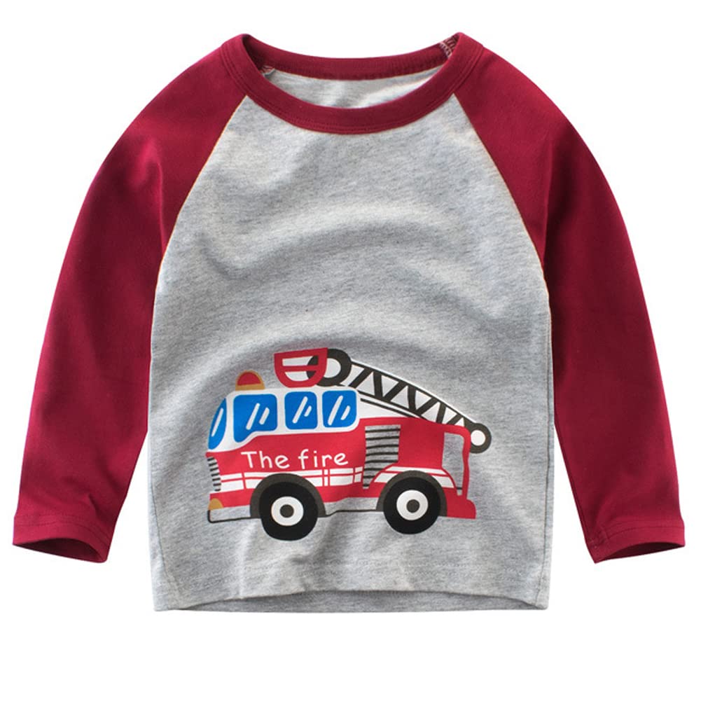 Maglietta a maniche lunghe per bambini, 100% cotone, per bambini, confezione da 3