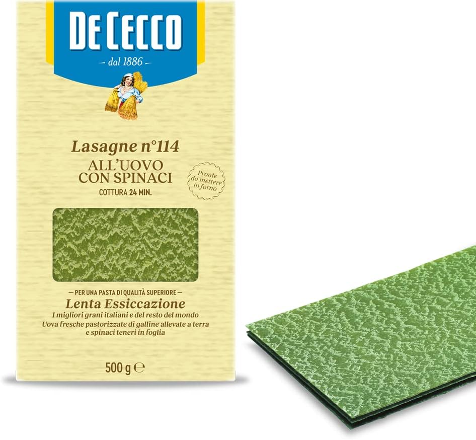 Dececco Pasta Lasagna Spinach No. 114 Italy, De Cecco