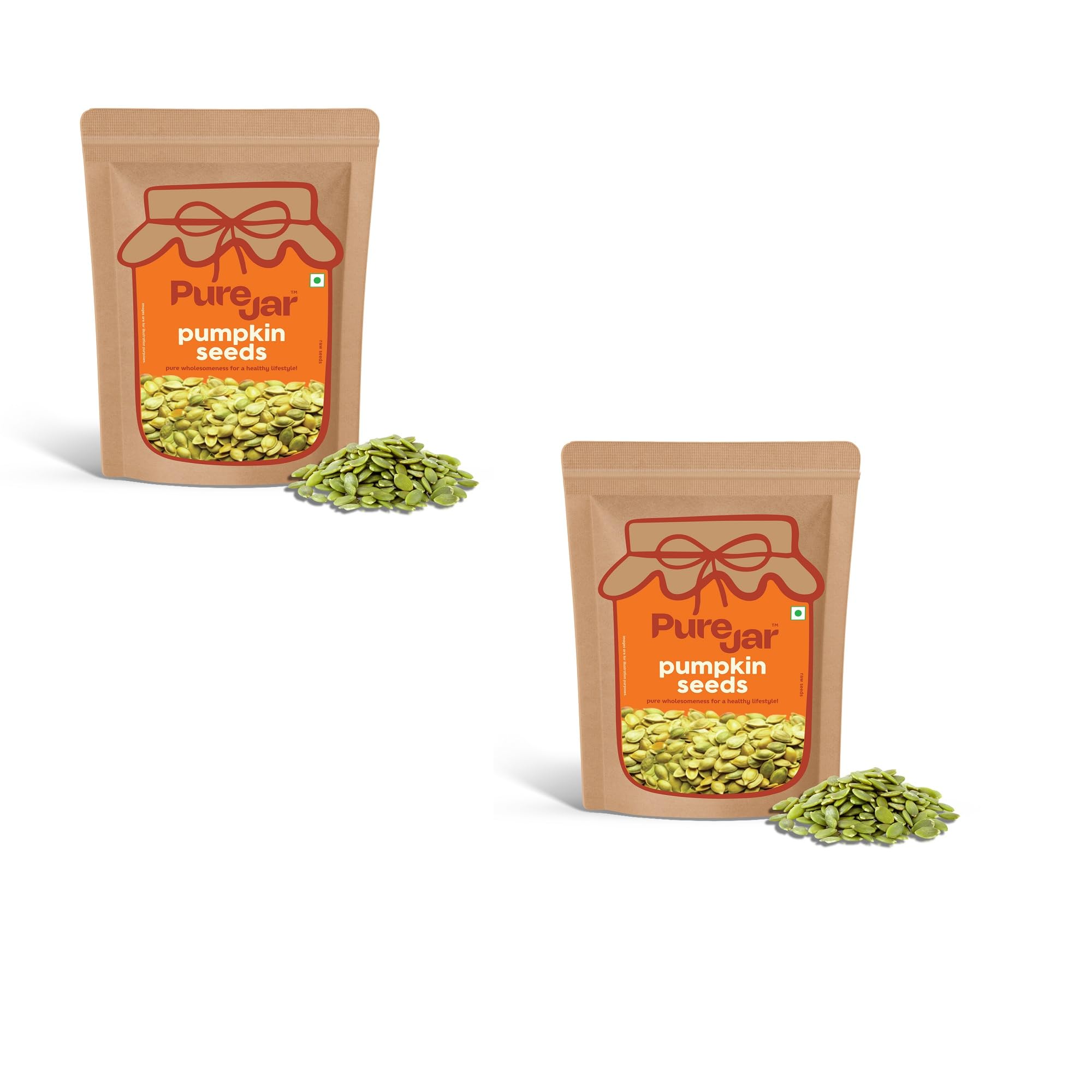 PureJar Raw Pumpkin Seeds | 800 gm (400gm × 2) | Protein-Rich Super Seeds | AAA Grade Quality | Healthy Diet Snacks | Rich in Fiber | Zero Cholesterol & Trans Fat | Seeds for Eating
