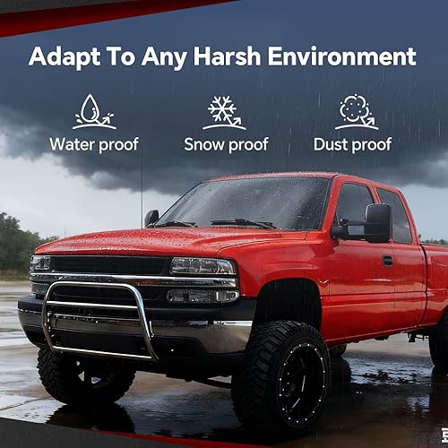 Miniatura 4 de CHEDA Conjunto de faros delanteros para Chevy Silverado 15002500 99-02  Suburban 15002500Tahoe 00-06 (lente transparente con carcasa cromada,