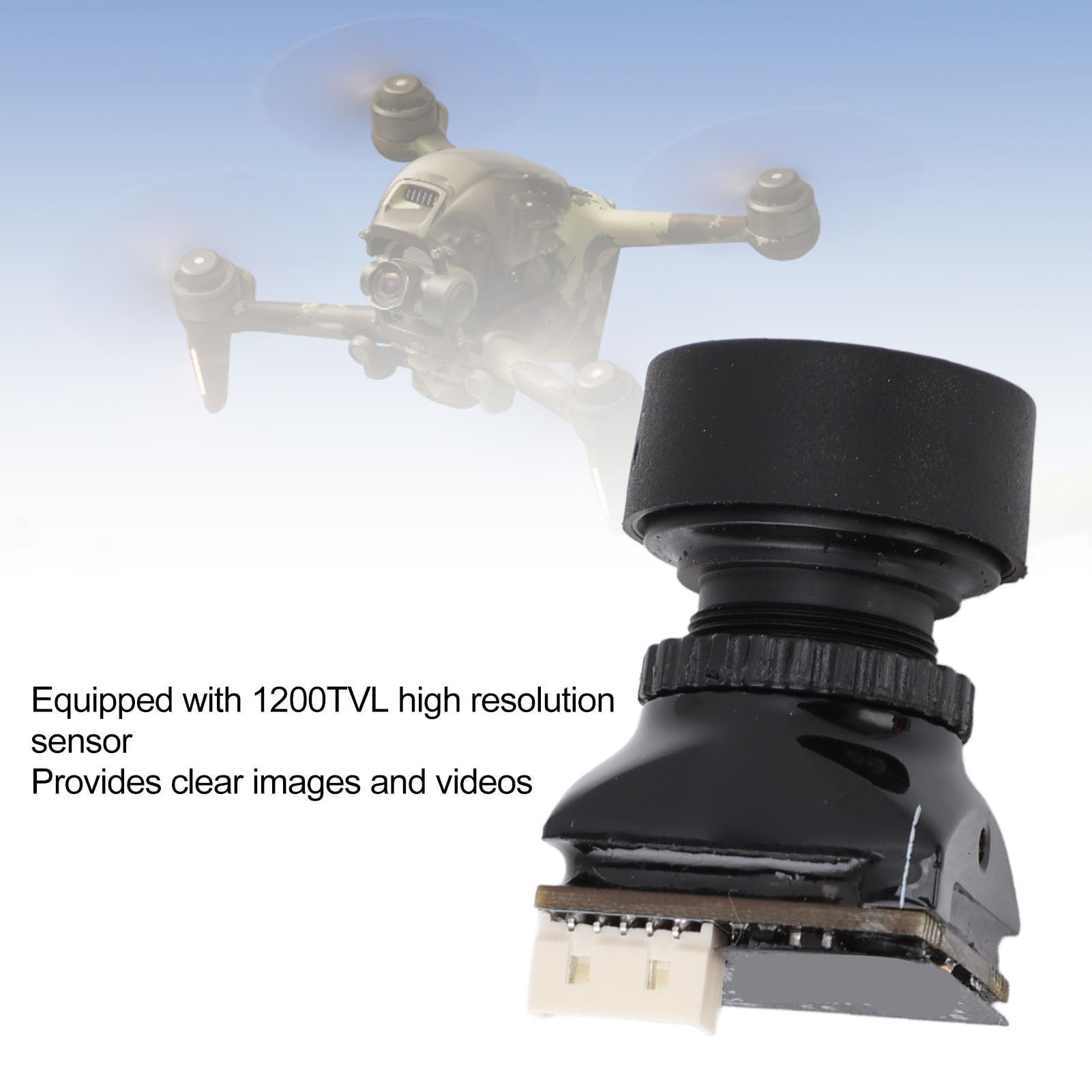 ASHATA Telecamera FPV, 1200TVL ad alta risoluzione 100dB WDR Immagine Chiara Professionale Telecamera notturna in condizioni di scarsa illuminazione per Drone da corsa Fotografia FPV Drone