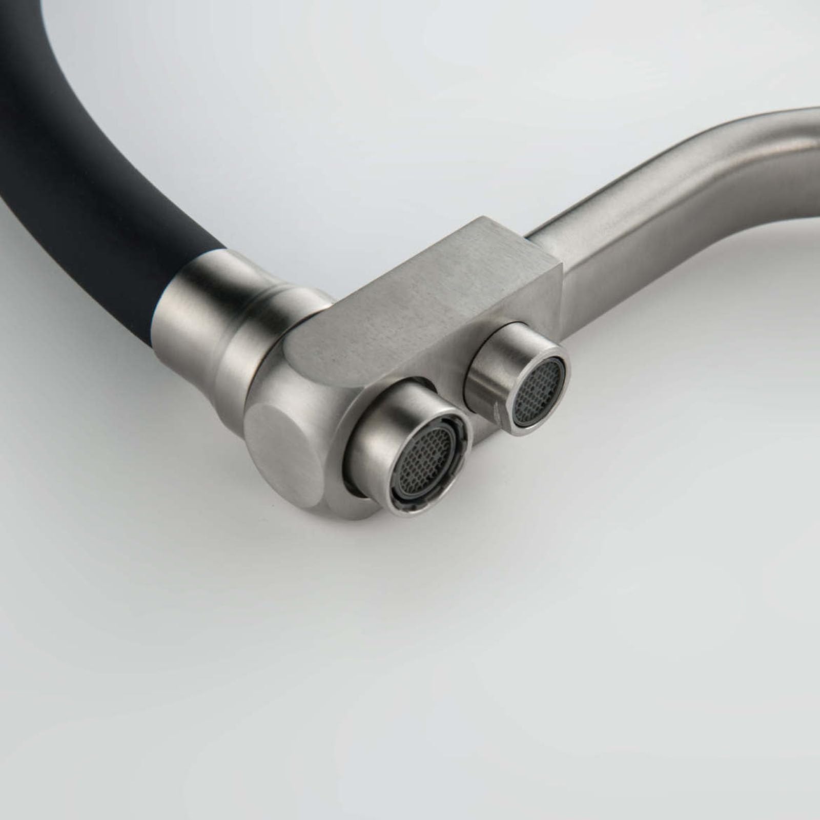 Grifo de Cocina de 3 vías de Acero Inoxidable Cepillado con Filtro de Agua, Giratorio 360°, Doble manija, Compatible con Sistema de ósmosis, Mezclador para Fregadero.