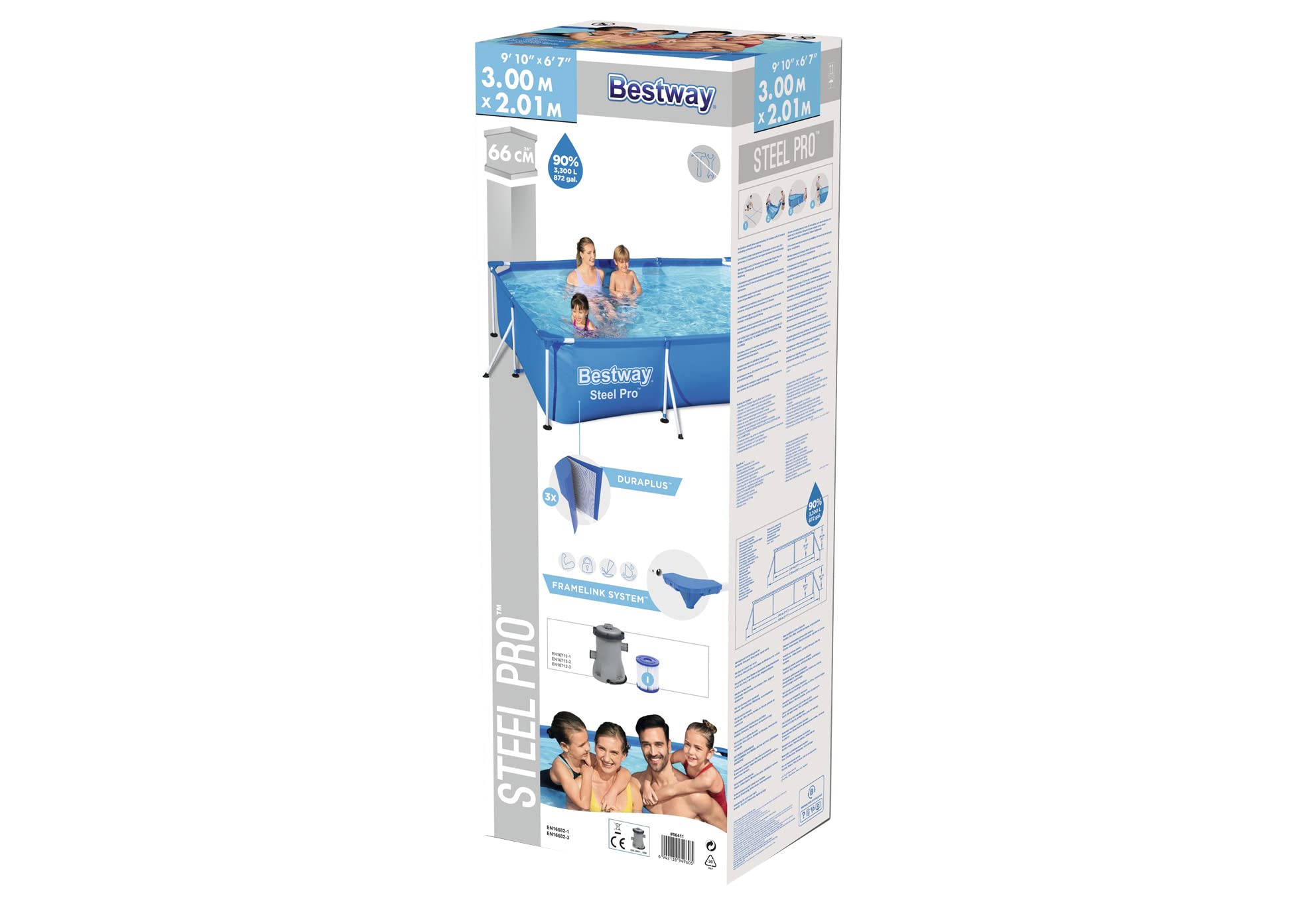 Bestway 56411-19 Piscine Rettangolari, Blu