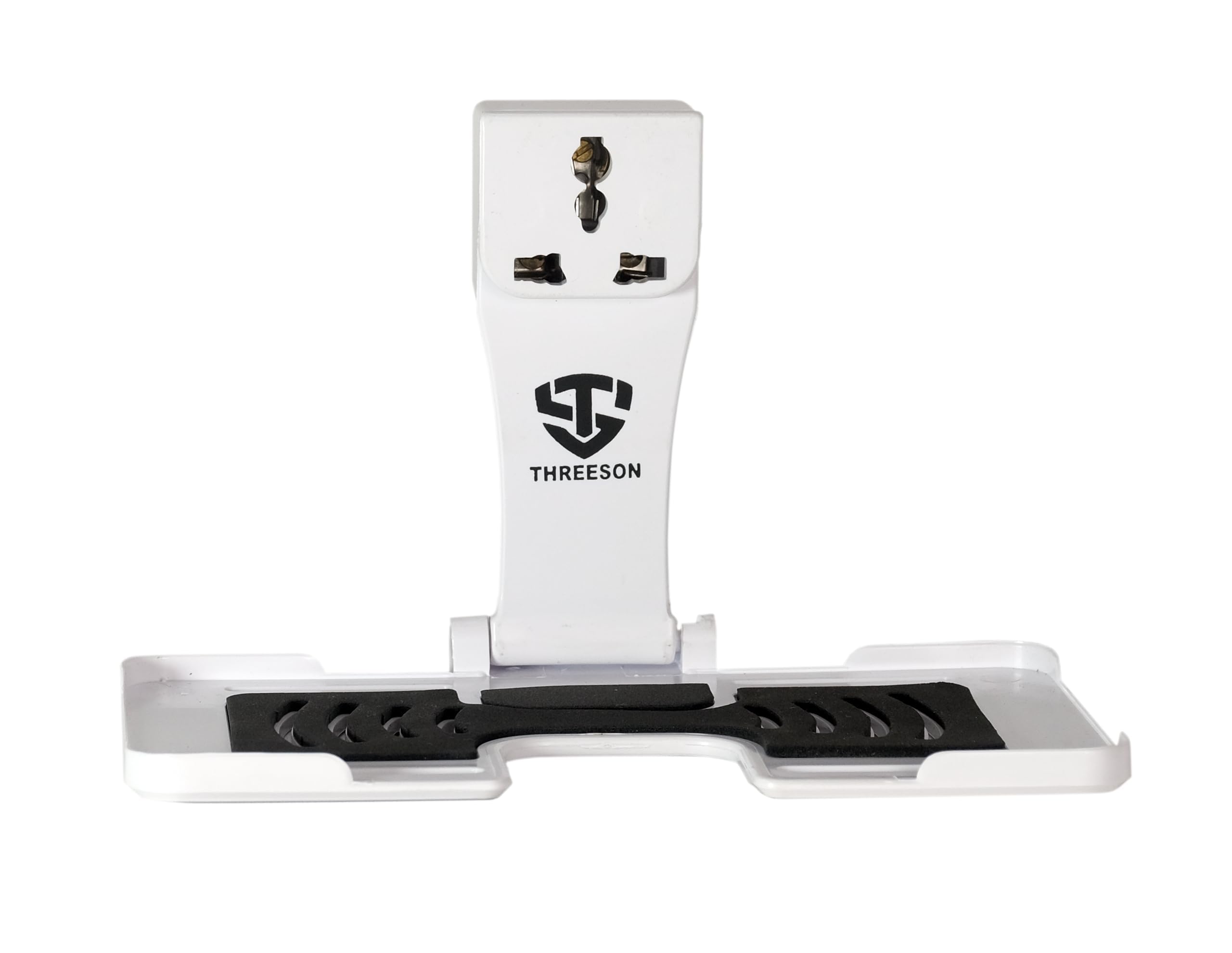 Threeson Enterprises Mobile Wall Stand for Charging with Universal Socket Easy & Safe to Use Durable Plastic Mobile Stand Can Be Used as Wall Mount Mobile Holder Too Pearl,usb