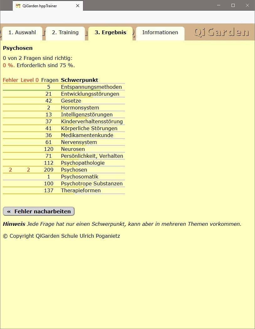 QiGarden Prüfungstrainer Heilpraktiker für Psychotherapie, für Windows, macOS, Linux, Android, iOS (Progressive Web App, Onlinezugang 12 Monate Nutzung)
