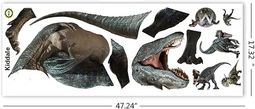 Miniatura 6 de Kiddale T-Rex - Calcomanías de pared gigantes, calcomanías de pared de dinosaurio extraíbles para niños, niñas, adultos, dormitorio, sala de estar