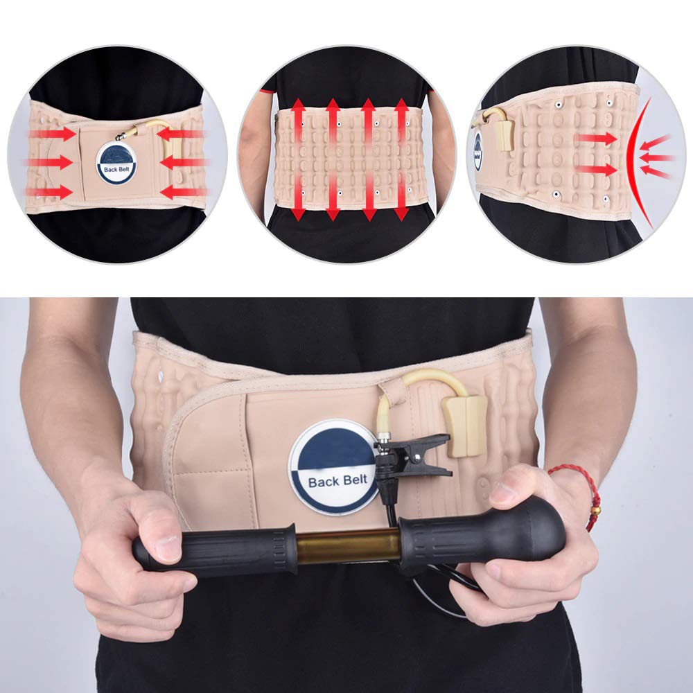 WowObjects® 1Pc Portable Decompression Back Belt Home Lumbar Traction Device Fatigue Waist Back Pain and Soreness Relief Lumbar Support Brace& Color: White 4