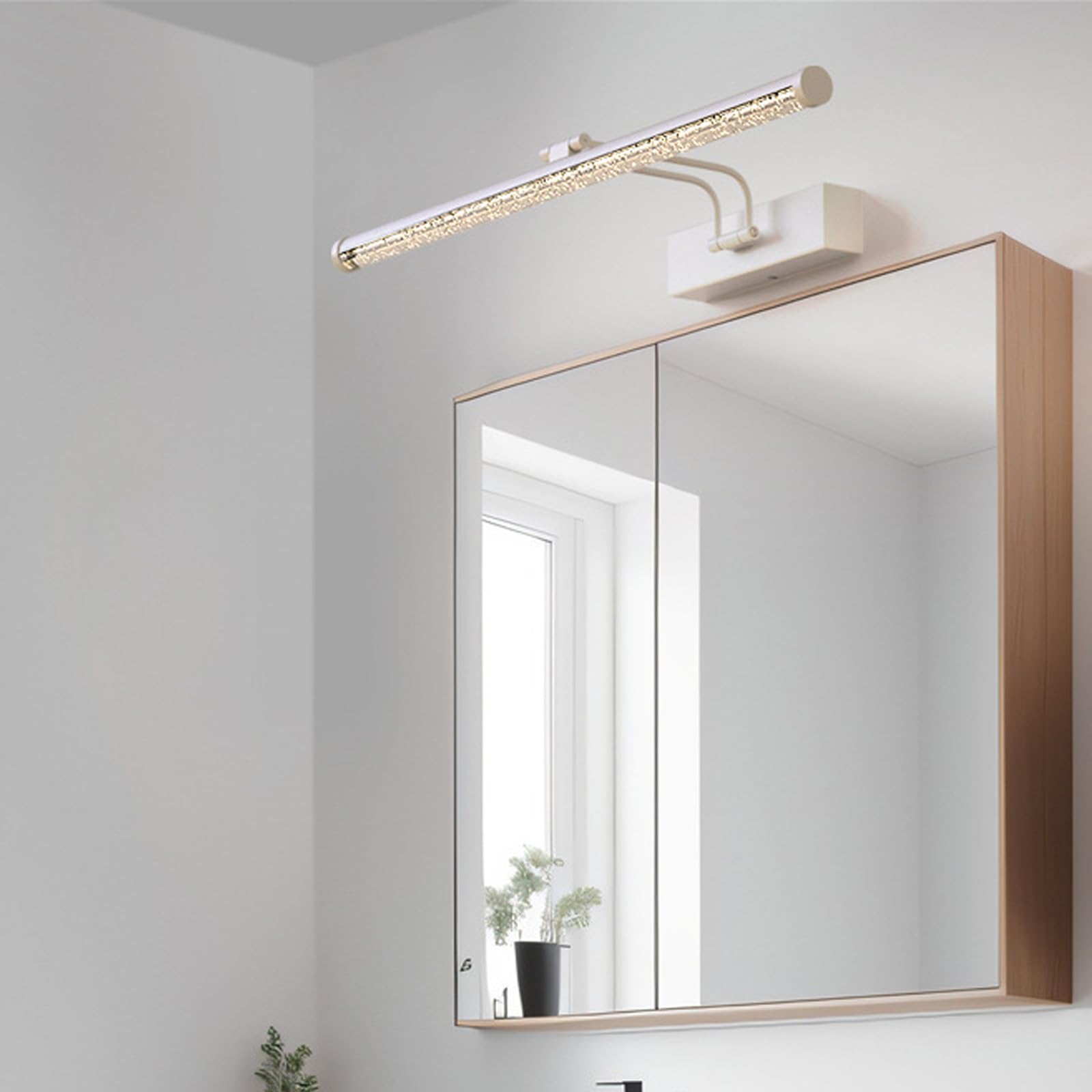 LED Spiegelleuchte Bad Wandleuchten 3 Farbtemperaturen Dimmbar Wasserdicht Wandlampen 180° Einstellbar Faltbar Wandbeleuchtung für Wohnzimmer Badezimmer Spiegelschrank (Schwarz,40cm)