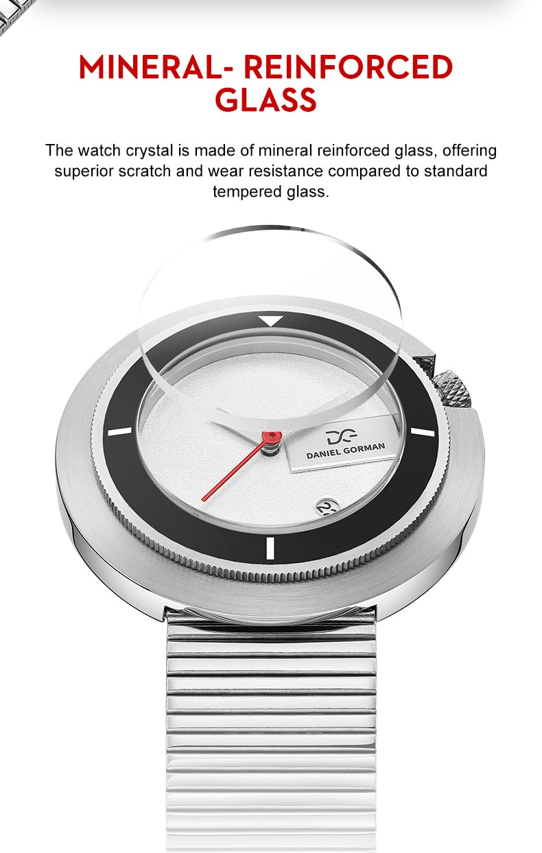 Reloj minimalista para hombre, diseño de bisel intercambiable con esfera geométrica, movimiento de cuarzo japonés, caja de acero inoxidable, vidrio reforzado mineral, reloj de pulsera casual