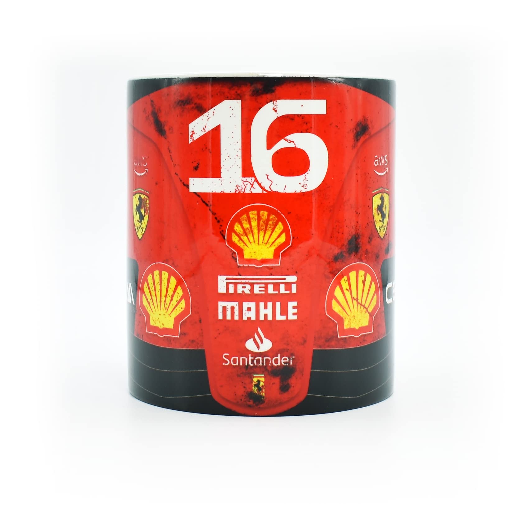 Leclerc #16 2023 Mug - Formula Racing - Coffee & Tea - 1 - Art - One - Scuderia - Charles - SF - Gift Ideas - Cup - Memorabilia - Collectable - Fans - Monaco - Home & Office Decor - Red & Black Carbon