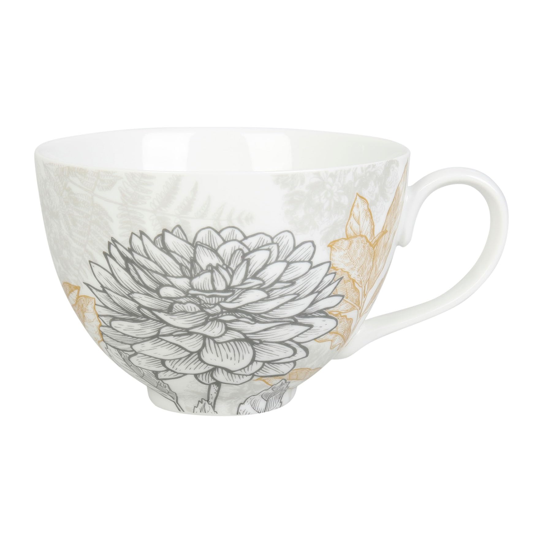 GENEVIEVE LETHU 536512 Mug 22 cl Porcelain - Coloured Engravings Range - Ø 9.5 cm H 6.5 cm - Yellow