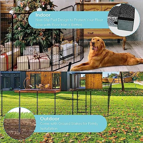 Yescom Heavy Duty 47 Inch Pet Playpen, 32 Panel Extra Large Dog Exercise Pen Metal Fence, Outdoor Rv Trips Crate Playing Barrier #TOP7
