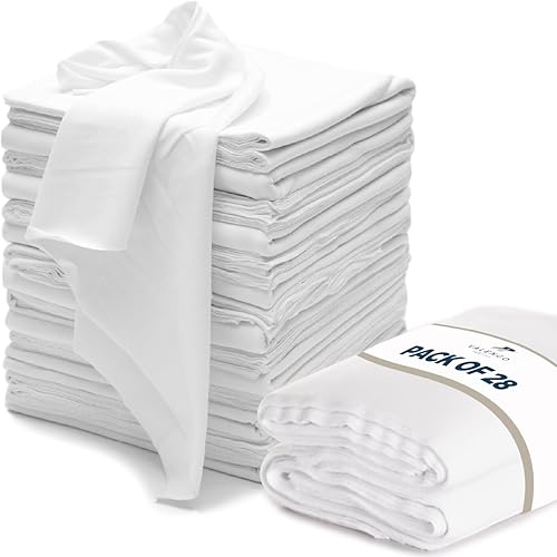 VALENGO - Trapos sin pelusas, 100% algodón, trapos suaves para camisetas, paño sin pelusa para teñir madera, hierro fundido, trapos para limpieza,