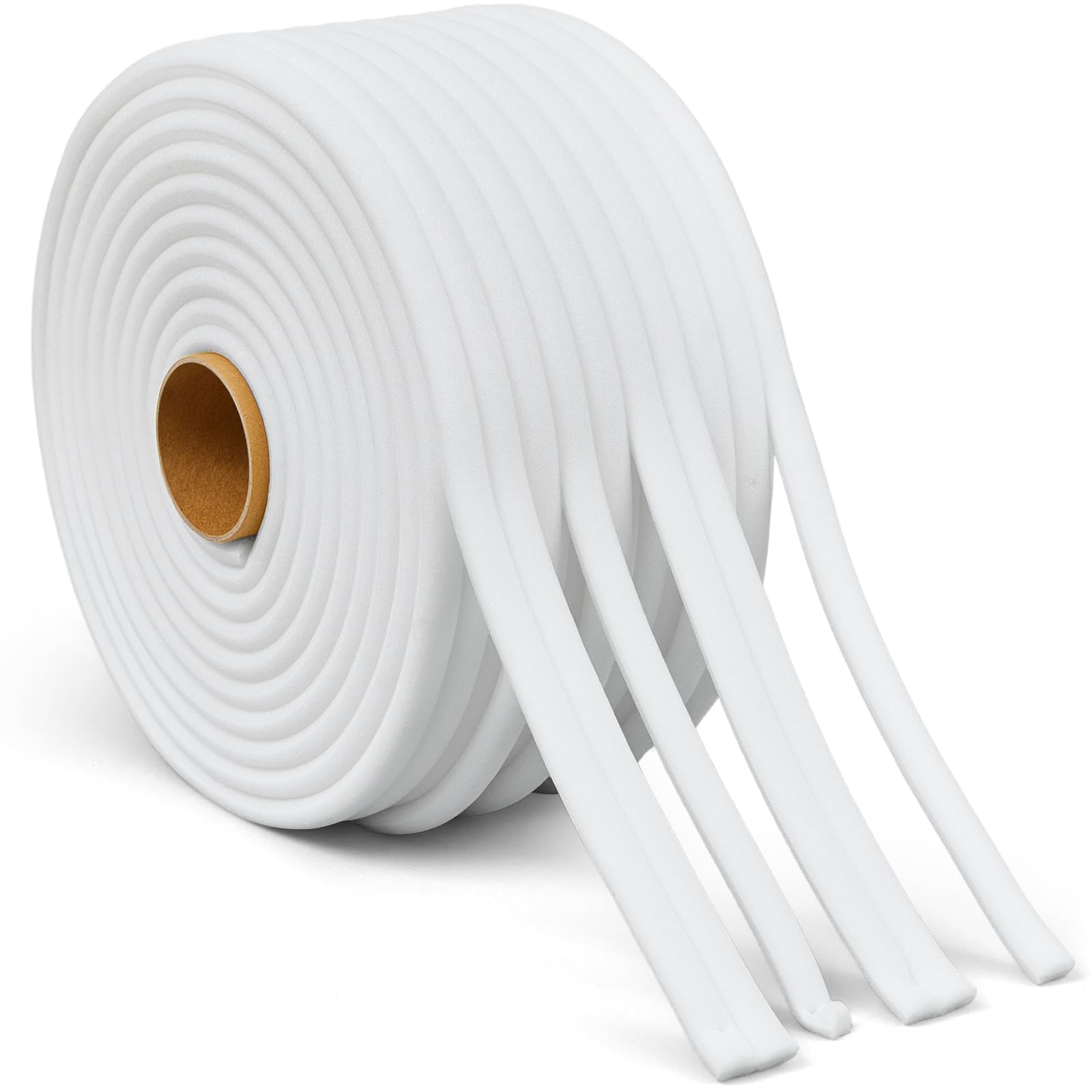 Pangda 1 rouleau de ruban de masquage en mousse à bords souples pour sceller les portières de voiture et de camion - Blanc - 1,27 cm x 50,2 m