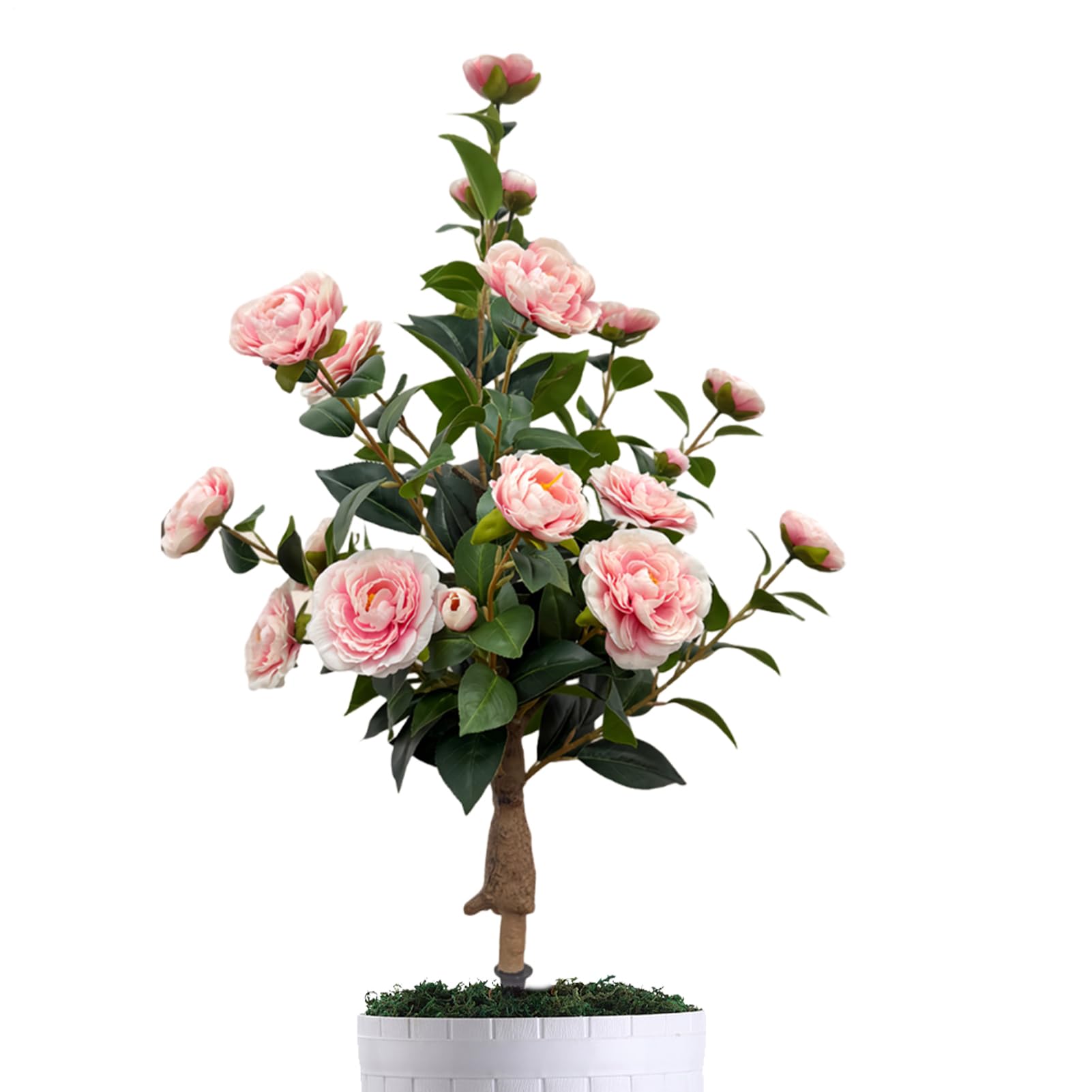Camélia sur piquets artificiel réaliste pour une décoration de jardin durable