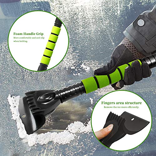 SEAAES Ice Scraper for Car Windshield, Extendable Snow Brush Remover with Foam Grip for Car Auto SUV Truck Windows - Thumbnail 6