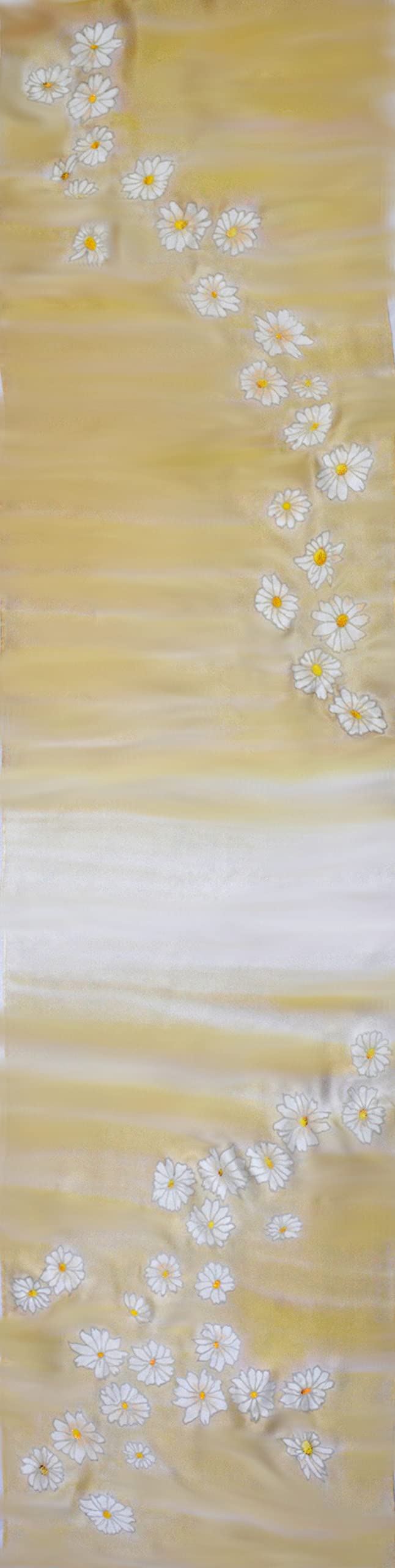 Fular de seda pintado a mano, pañuelo de seda pintado a mano, 180x45cm