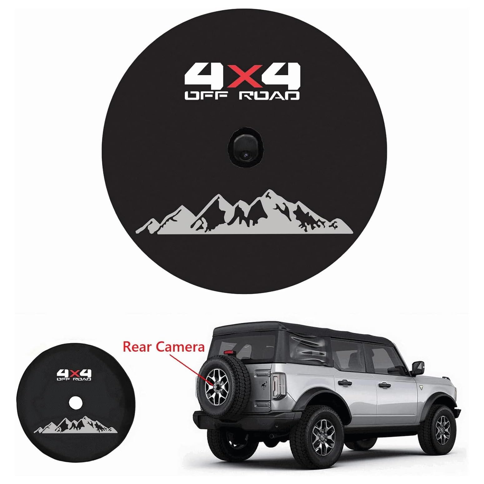 Compass Reserveradabdeckung Leder - Mit Kamera-Loch Für Wrangler JL