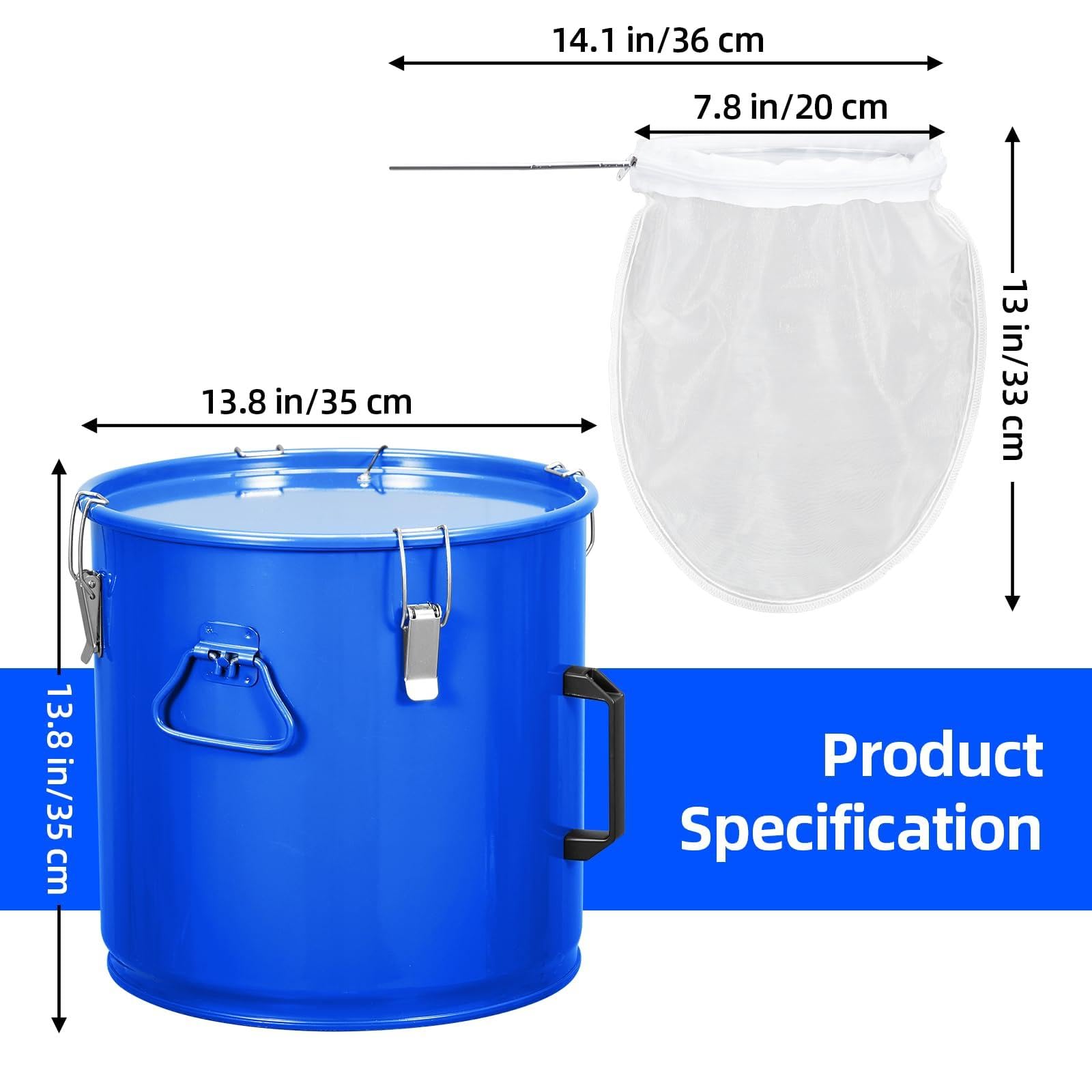 Garvee Seau à Graisse 30L pour Friteuse – Sac Filtre et Poignées | Acier au carbone, Transport et élimination sûrs de l’huile – Nettoyage professionnel – Revêtement anti-oxydant