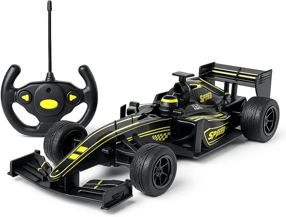 Carrinho Controle Remoto Recarregável Fórmula 1, 4 Funções, Luz, Bateria USB, Brinquedo Infantil
