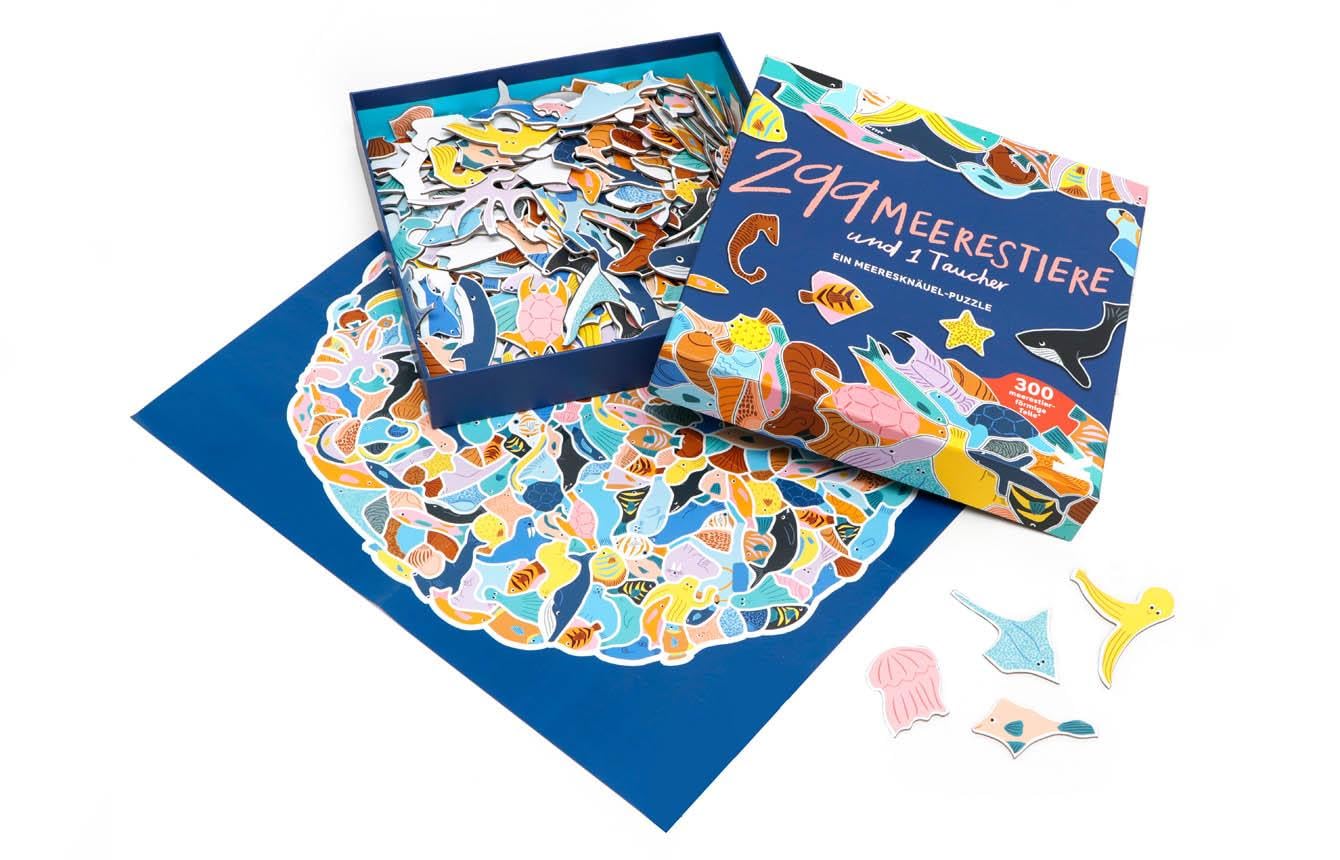 299 Fische und 1 Taucher - Ein Meeresknäuel-Puzzle