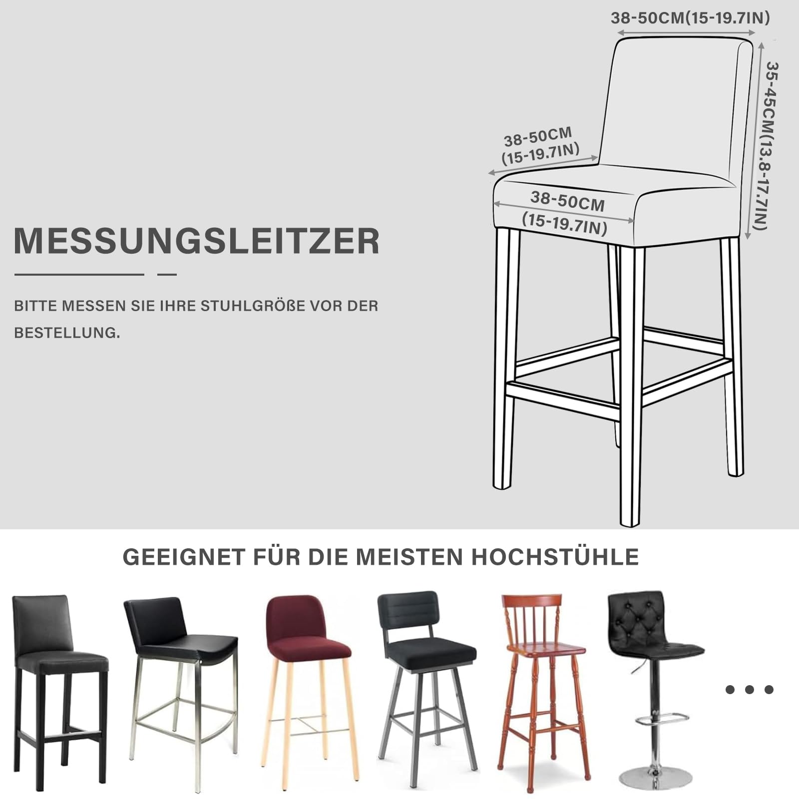 Bar Stuhlhusse PU Leder Wasserdicht-braun-4 Stück