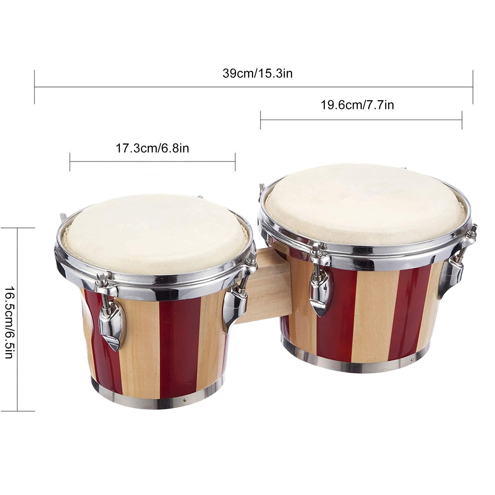 Bongó para niños Tambor educativo hecho en madera | Bongos de Madera para Ritmo y Aprendizaje Musical Niños, Adultos, Principiantes, Estudiantes, Educación Musical Y Práctica