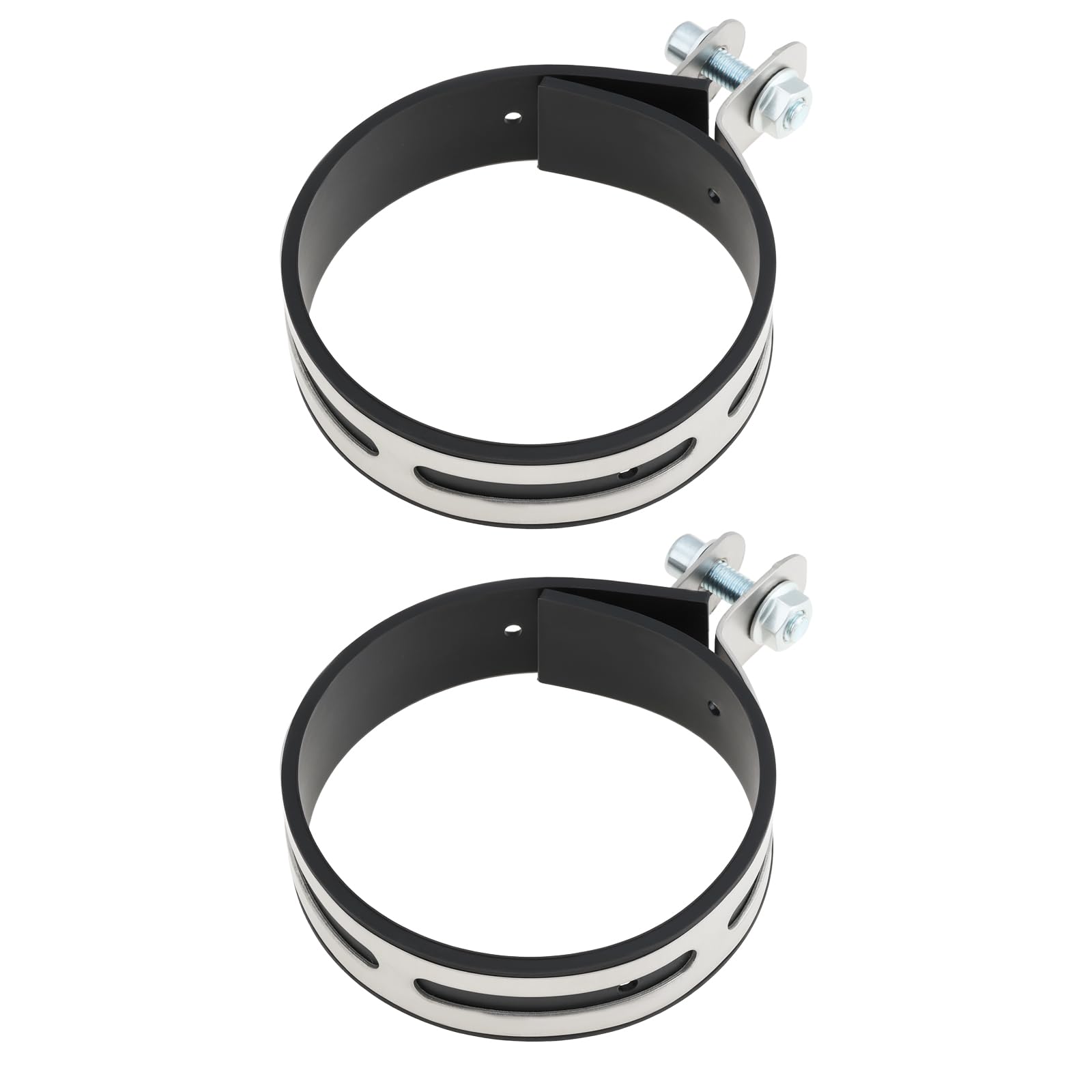 EMSea 2pcs Supports de Fixation pour Silencieux D'échappement de Moto de 100 mm avec Collier de Serrage