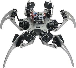 Programmable toys robot Un-assembly 18DOF Aluminium Hexapod Spider Six Legs Robot Kit & 996R Servos & Controller Full Set -Silver