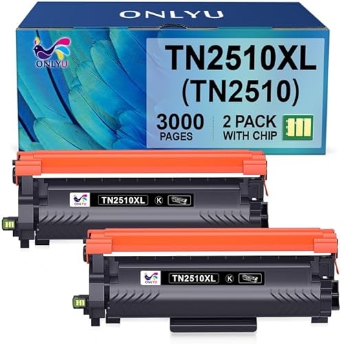 ONLYU TN2510 TN2510XL Toner TN 2510XL TN-2510 XL Kompatibel mit Brother HL-L2400DWE HL-L2400DW HL-L2445DW DCP-L2627DWE MFC-L2800DW DCP-L2660DW DCP-L2665DW MFC-L2827DWXL MFC-L2860DWE (2 Schwarz)
