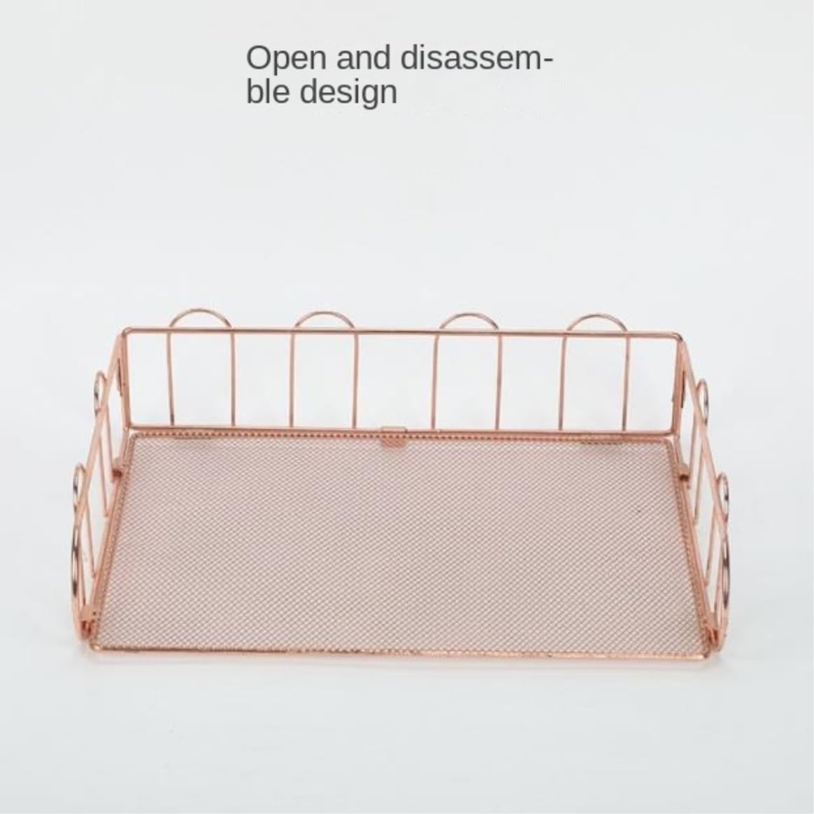 Schreibtisch-Organizer, 3-stufiger Briefablage-Papier-Organizer, Netz-Schreibtisch-Akten-Organizer für Schule, Büro, Heimbüro, Schreibtisch-Zubehör (Roségold, 33 x 25,5 x 22,5 cm)