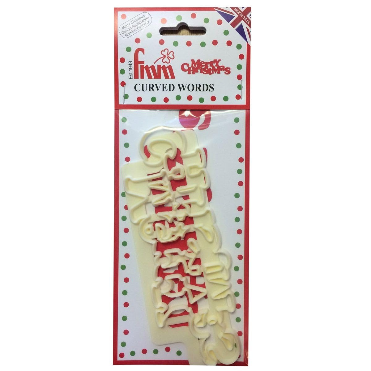 FMM Sugarcraft - Curved Words - Merry Christmas - Cake decoration cutter